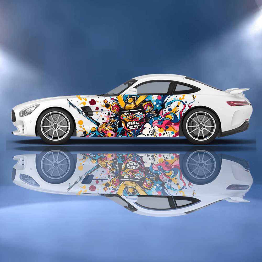 Car Accessories Japanese - الملونة اليابانية الساموراي الكتابة على الجدران